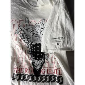 Crooks Castles Shirt Mens Large White Medusa Band Tee The Ruling Elite